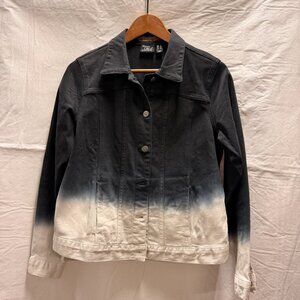 Women with Control My Wonder Denim Dip Dye Jacket Black Ombre Size Small